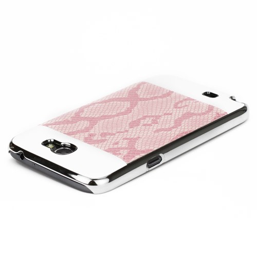 Чехол "змеиная кожа" на Samsung Galaxy Note 2 II N7100, розовый с белым - фото 4 - id-p10115883