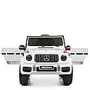 Дитячий електромобіль Джип M 4180 EBLR-1, Mercedes Benz G63, колеса EVA, сидіння шкіра, музика, світло, білий, фото 6