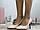Жіночі туфлі човники на шпильці, шкіра беж, фото 9