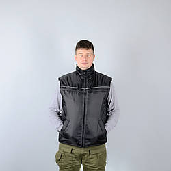 Чоловічий зимовий жилет Новатор, на флісі, тканина Oxford, колір - чорний