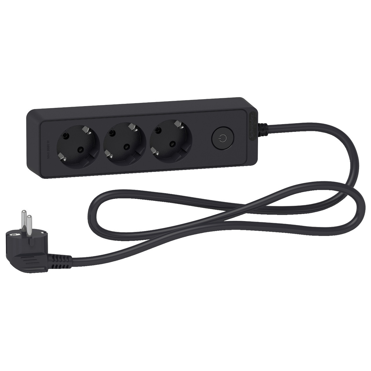 Подовжувач на 3 розетки чорний 3 м Schneider ST9433B