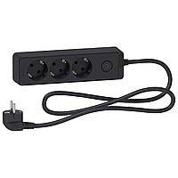 Подовжувач на 3 розетки чорний 3 м Schneider ST9433B