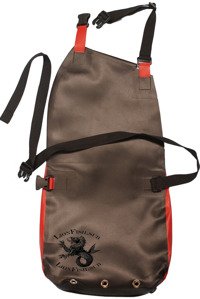 Сумка LionFish.sub для сбора Рыбы, Раков, Морепродуктов, нагрудный фартук «Питомза» (карман с правой стороны)