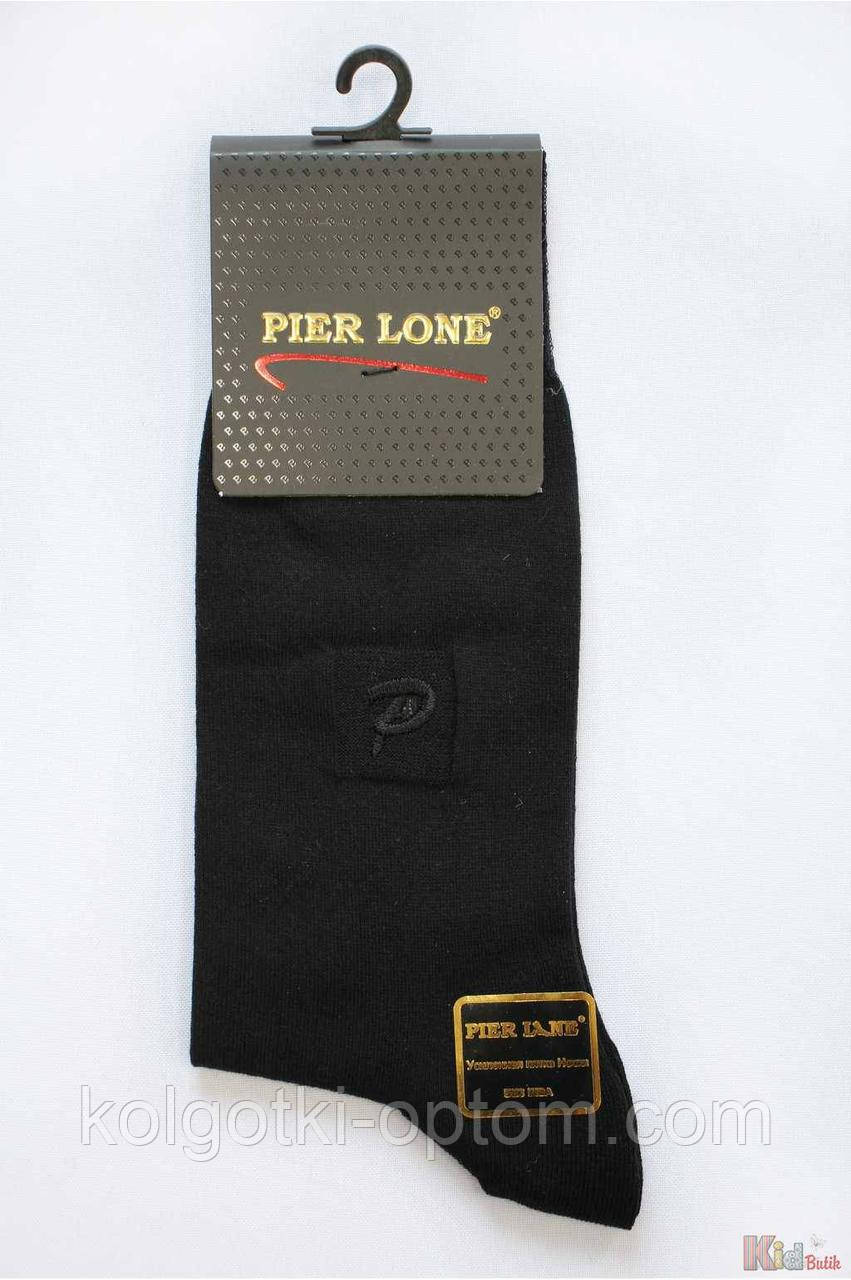 ОПТОМ Носки однотонні чорні без швів "P" р.41-44 (27/L/413 см) Pier Lone 8681105080832, фото 1
