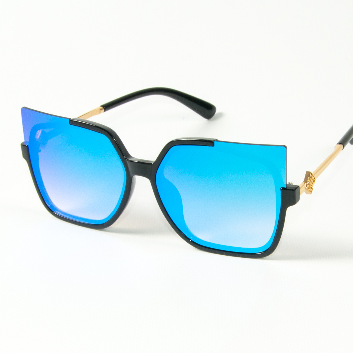 Жіночі сонцезахисні окуляри котяче око дзеркальні (арт. 2346/6) блакитні