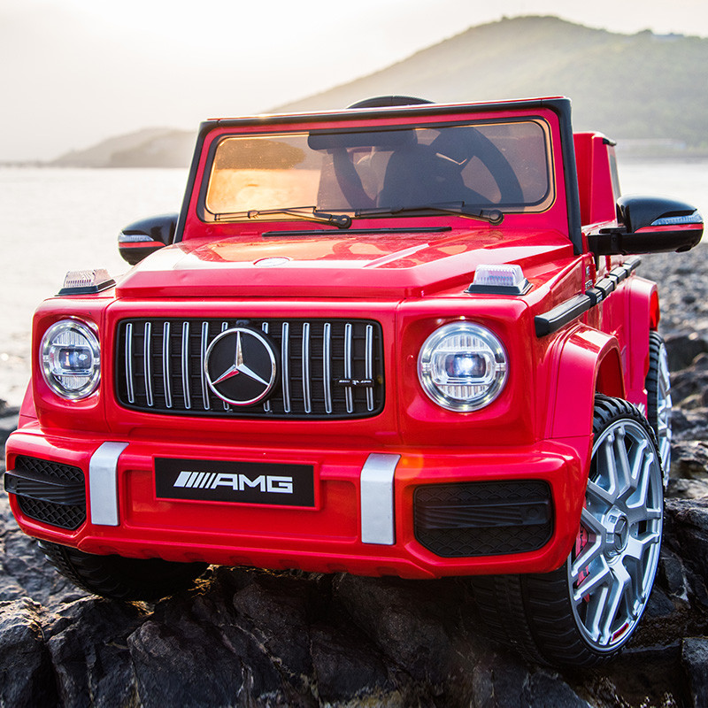 Дитячий електромобіль Джип M 4180 EBLR-3, Mercedes Benz G63, колеса EVA, сидіння шкіра, музика, світло, червоний, фото 1