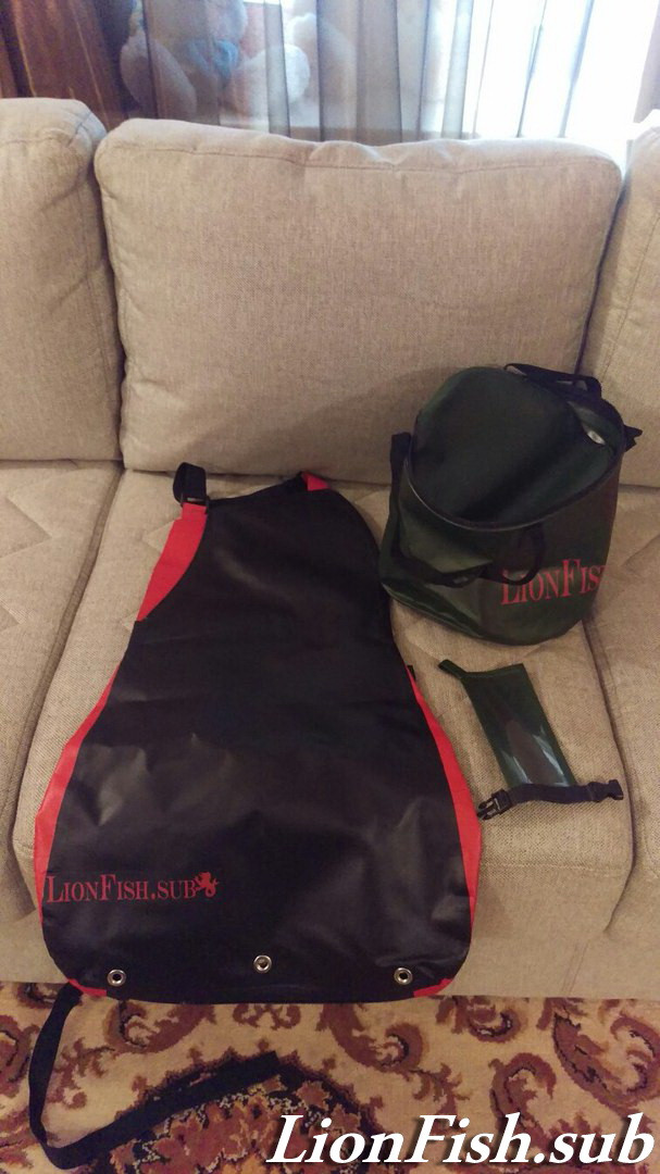 Сумка LionFish.sub для сбора Рыбы, Раков, Морепродуктов, нагрудный фартук «Питомза» (карман с правой стороны)