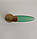 Ручка дверна Mandelli BIP матове золото/зелене скло (акрил), фото 6