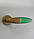 Ручка дверна Mandelli BIP матове золото/зелене скло (акрил), фото 2