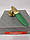 Ручка дверна Mandelli BIP матове золото/зелене скло (акрил), фото 3