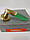 Ручка дверна Mandelli BIP матове золото/зелене скло (акрил), фото 4
