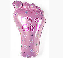 Фольгована кулька велика фігура Стопа дівчинки рожева 76х44см Китай в упаковці