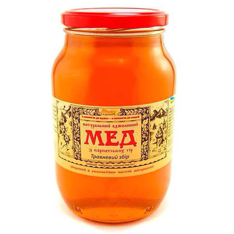 Мед бджолиний натуральний, сорт: "Майський збір" 1350 г, фото 1