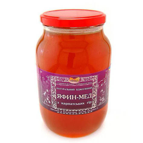 Мед бджолиний натуральний, сорт: "Яфин мед" 1350 г, фото 1