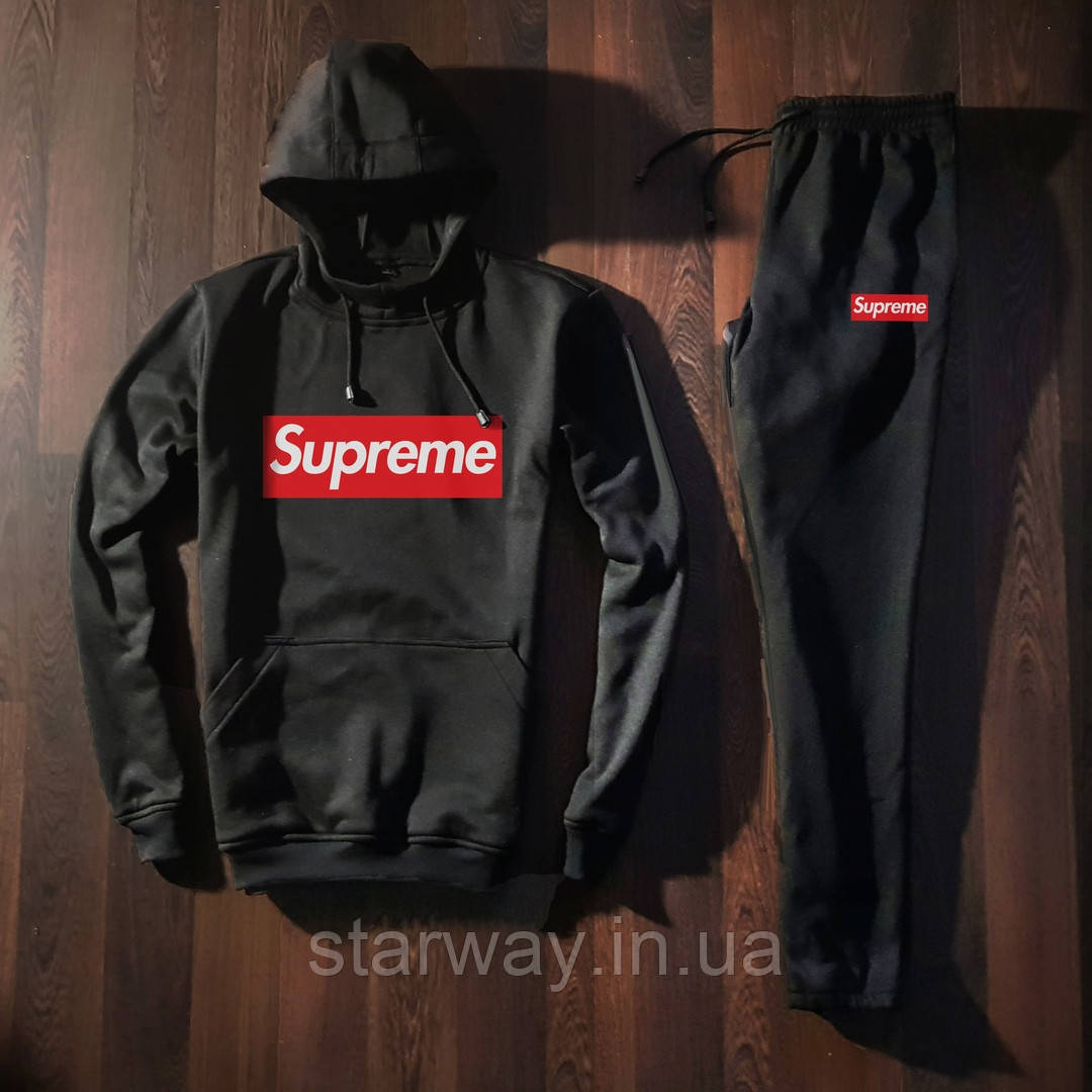 Спортивний трикотажний костюм Supreme logo з капюшоном | супрім