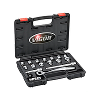 Набір плоских торцевих головок 3/8" 18 передм. - Vigor V6202