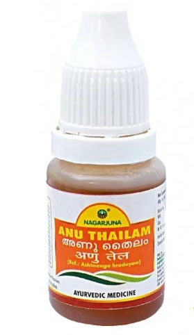 Олія для системи вухо-горло-нос Ану таїлам, Anu tailam Nagarjuna-індійські краплі (риніт, синусит, гайморит)