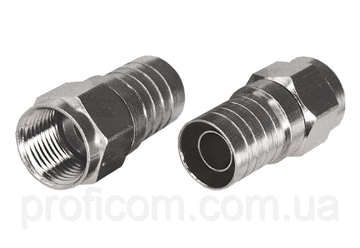 Роз'єм F(male) обжимний для RG6 (розмір ключа 0,322"-0,324")