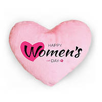 Світна подушка Happy women's day рожева