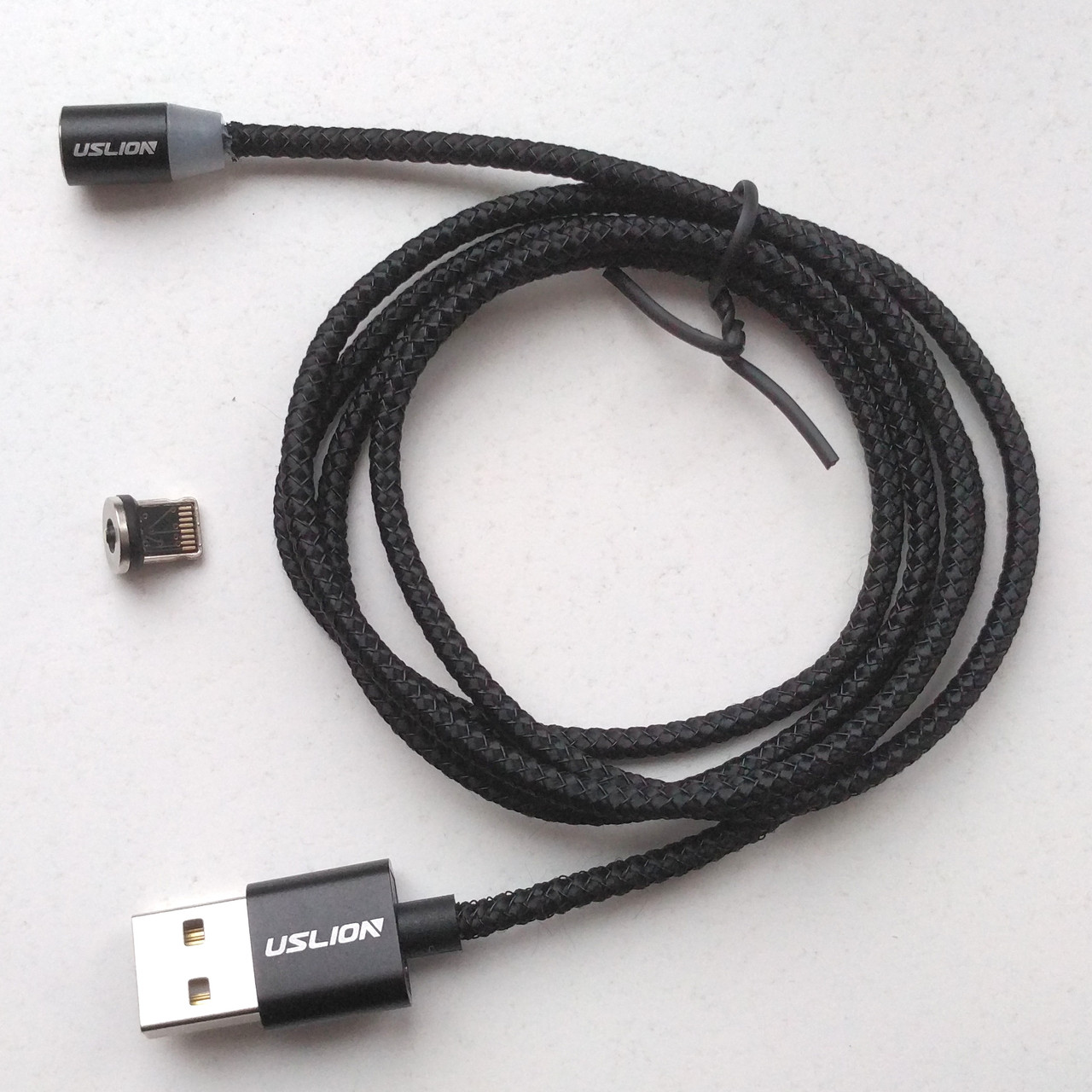 Магнитная зарядка USLION магнитный кабель с подсветкой 1м 2 шт+коннектор 4 шт Iphone (Айфон) Lightning/USB 2A - фото 6 - id-p1133903782