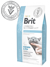 Корм для кішок Brit (Брит) GF VetDiets Cat Obesity при надмірній вазі (курка+горох), 2 кг