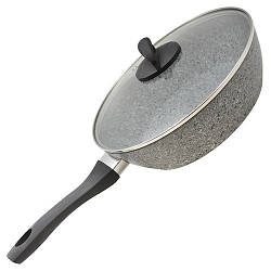 Сковорода лита Besser з кришкою з покриттям "Granite" 24 см