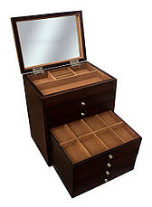 Дерев'яна скринька-органайзер Wooden Collection для прикрас, коричнева, 7 рівнів, фото 6