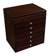 Дерев'яна скринька-органайзер Wooden Collection для прикрас, коричнева, 7 рівнів