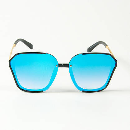 Жіночі сонцезахисні квадратні окуляри дзеркальні (арт. 2341/4) блакитні, фото 2
