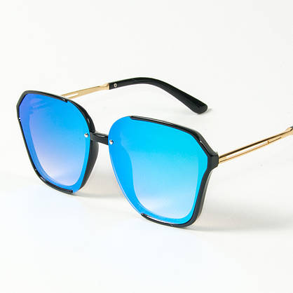 Жіночі сонцезахисні квадратні окуляри дзеркальні (арт. 2341/4) блакитні, фото 3