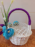 Великодній кошик з декором.Пасхальная корзина. Великодній декор. Кошик для паски., фото 8