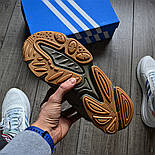 Чоловічі кросівки демісезонні Adidas Ozweego Khaki осінь-весна. Живе фото. топ, фото 3