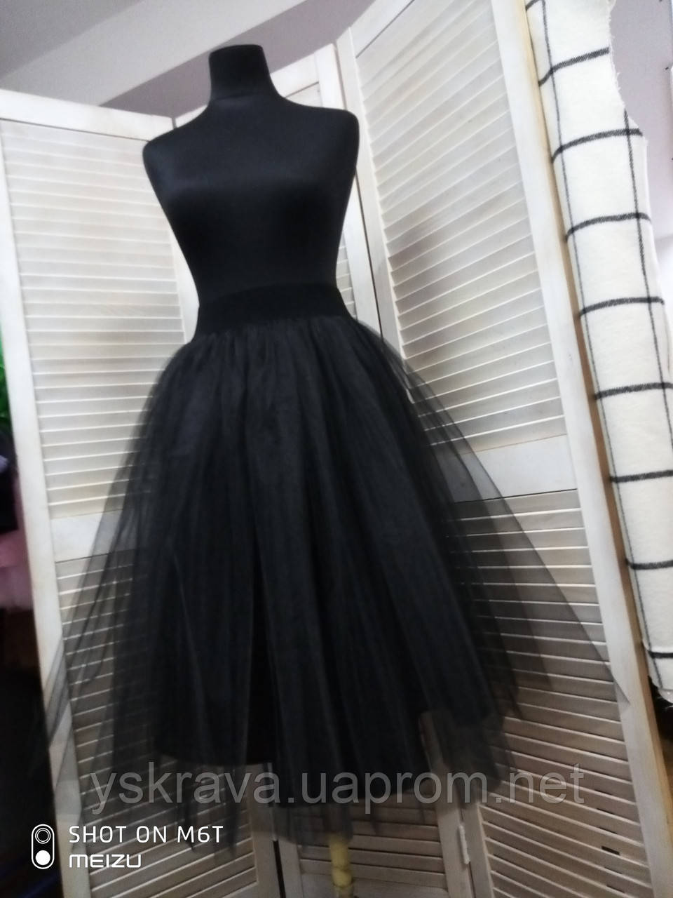 Пышная женская юбка из фатина черная пояс широкая резинка (ID ...