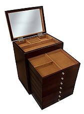 Дерев'яна скринька-органайзер Wooden Collection для прикрас, коричнева, 8 рівнів, фото 5