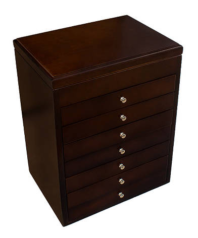 Дерев'яна скринька-органайзер Wooden Collection для прикрас, коричнева, 8 рівнів, фото 1