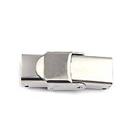 Застібка, Срібний тон, Нержавіюча сталь, 10 mm x 4 мм, 25 мм x 14 мм