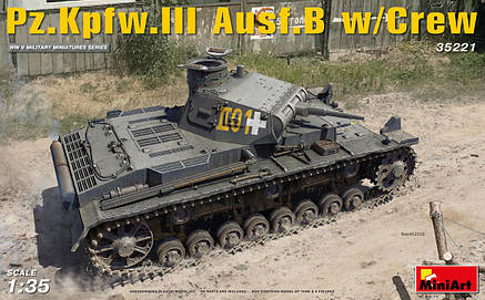 Pz.Kpfw.III Ausf.B з екіпажем. Збірна модель. 1/35 MINIART 35221, фото 1