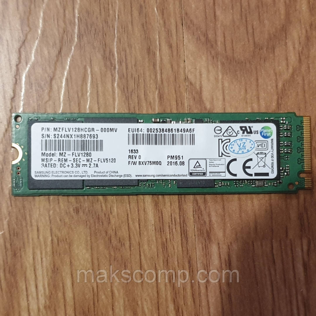 SSD Samsung PM951 128Gb m.2 NVMe PCIe (MZ-FLV1280) б/у