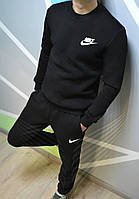 Чоловічий чорний спортивний костюм Nike | найк галочка+ім'я