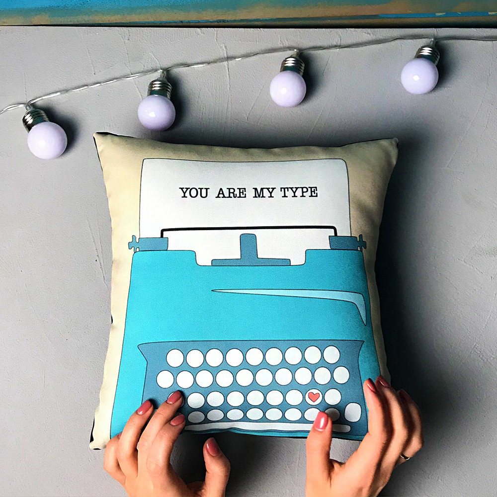 Подушка з принтом габардинова You are my type 50x50 см (5P_19L001), фото 1