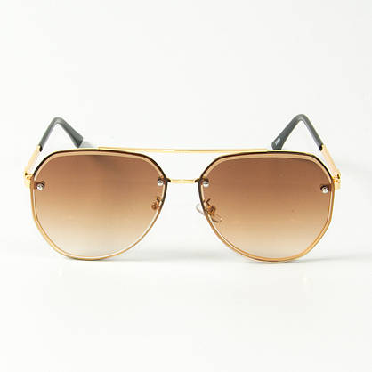 Сонцезахисні окуляри авіатори (арт. 3-2489/2) коричневі, фото 2