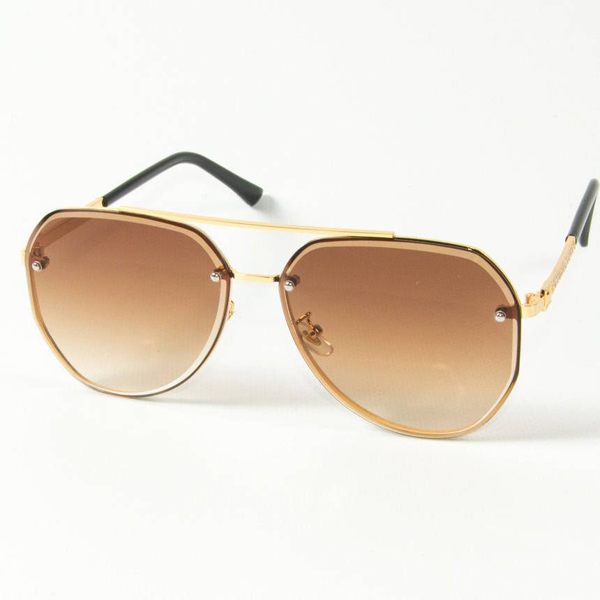 Сонцезахисні окуляри авіатори (арт. 3-2489/2) коричневі, фото 1