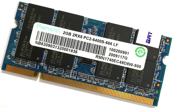 Ramaxel SODIMM DDR2 2Gb 800MHz 6400s 2R8 CL6 RMN1740EC48D8W 800
