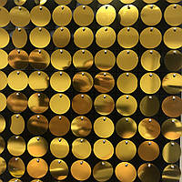 Круглі паєтки 30 мм, на чорному планшеті, колір Gold, 1 шт.