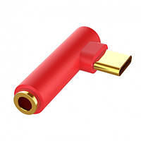 Переходник аудио угловой Alitek USB Type-C - 3.5 мм Audio Red