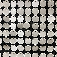 Круглі паєтки 30 мм, на чорному планшеті, колір White, 1 шт.