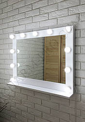 Макіяжне дзеркало з підсвіткою "Моші з полицею" 78х62х15 см.