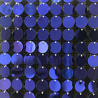 Круглые пайетки 30 мм, на черном планшете, цвет Cobalt, 1 шт