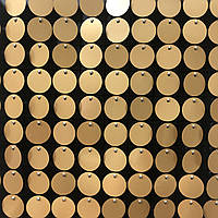 Круглые пайетки 30 мм, на черном планшете, цвет Rose Gold, 1 шт
