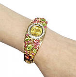 Жіночий кварцевий годинник з квітковим орнаментом, фото 4